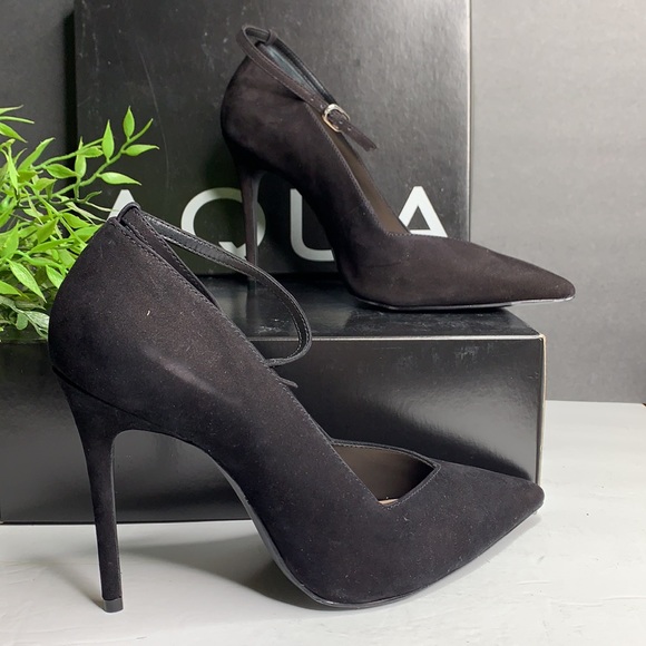 AQUA KAILANA ANKLE STRAP POINTED TOE PUMPS. - Picture 5 of 9